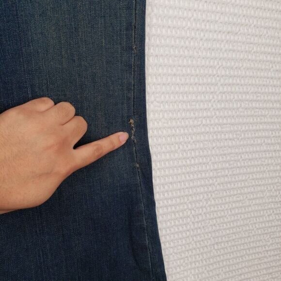 Levis 519 Flare Jeans Womens 12 Short Blue Low Rise Stretch Dark Wash Y2k Denim - Picture 9 of 16